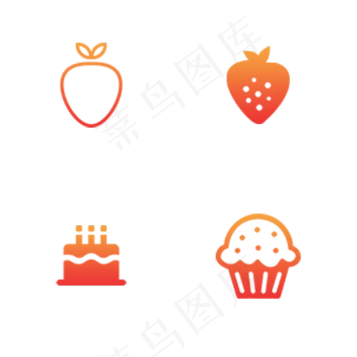 橙色渐变食物类水果小吃外卖图标(520X520(DPI:300))psd模版下载