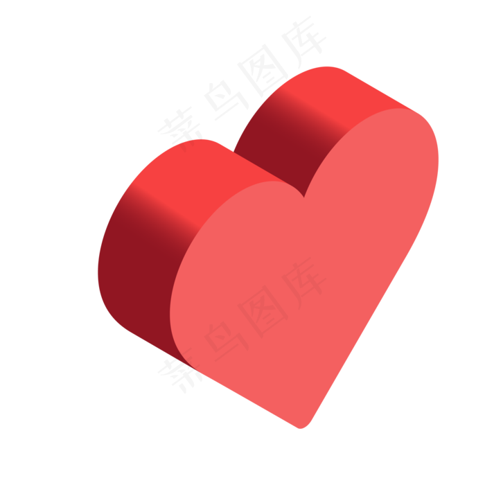 卡通立体红色的爱心桃