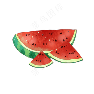 夏天切开西瓜装饰图案