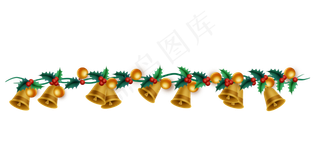 圣诞节铃铛装饰线,免抠元素