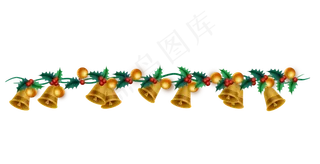 圣诞节铃铛装饰线,免抠元素