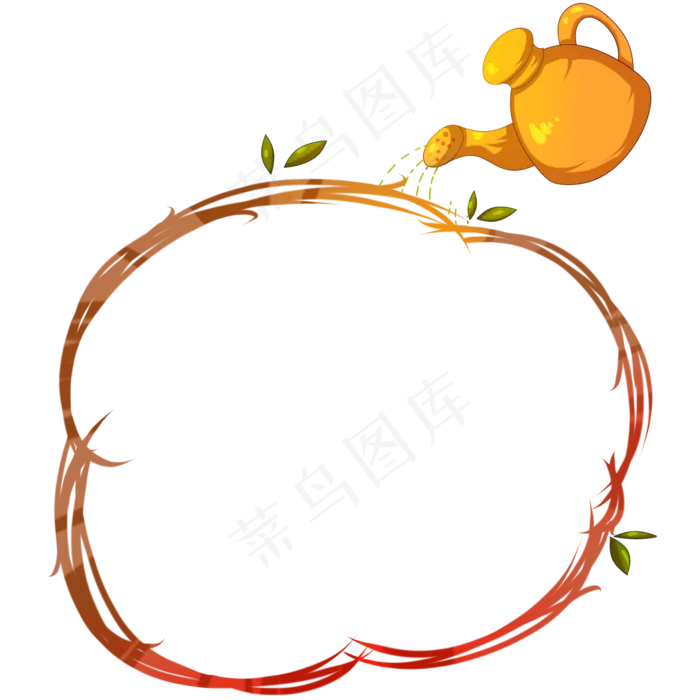 手绘劳动节浇水边框(2000X2000(DPI:299))psd模版下载