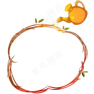 手绘劳动节浇水边框