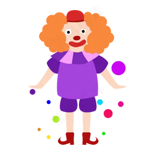 矢量卡通免扣紫色小丑