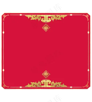 中国风古典金色中国红装饰边框