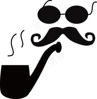 父亲节胡子眼镜烟斗