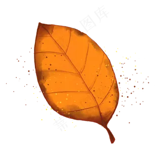 黄色水墨纹路树叶