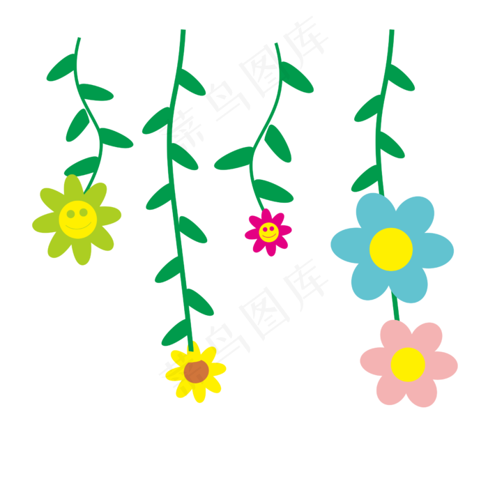 矢量手绘卡通鲜花挂饰(2501X2501(DPI:299))psd模版下载