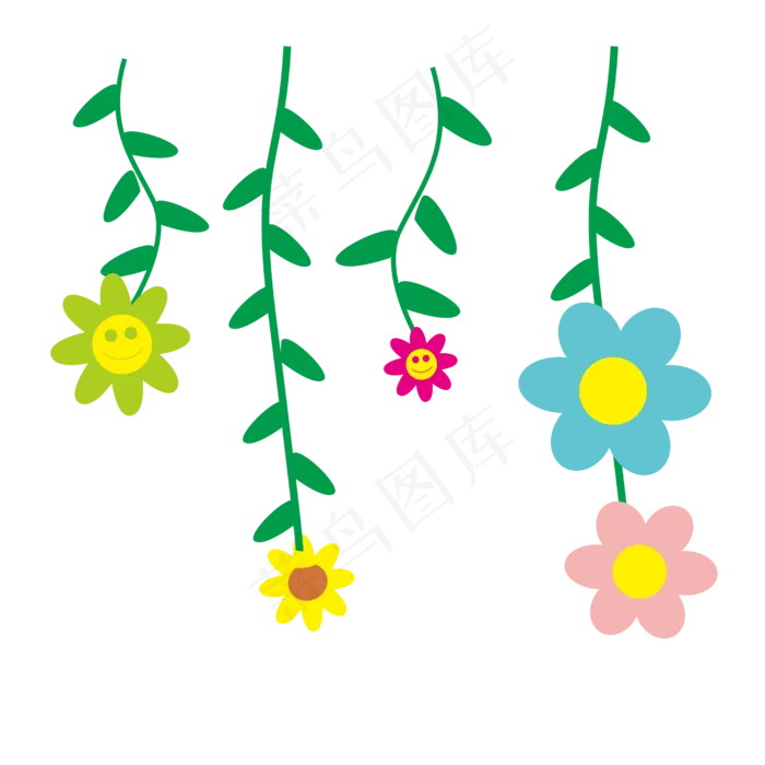 矢量手绘卡通鲜花挂饰(2501X2501(DPI:299))psd模版下载