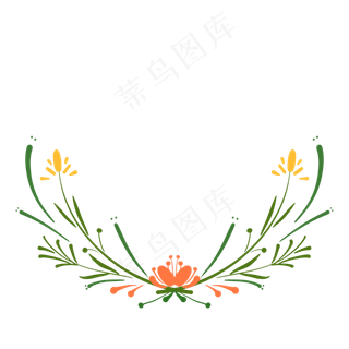 小清新植物装饰半截花环