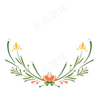 小清新植物装饰半截花环