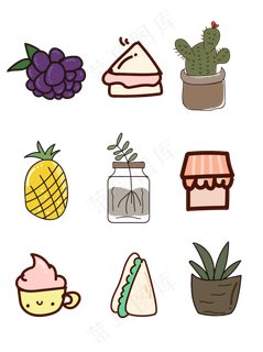 早餐水果绿植图标