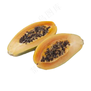 一切为二的木瓜（png免抠）