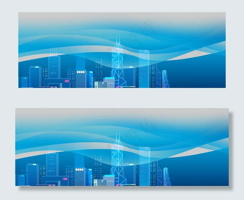 商务科技城市蓝色banner