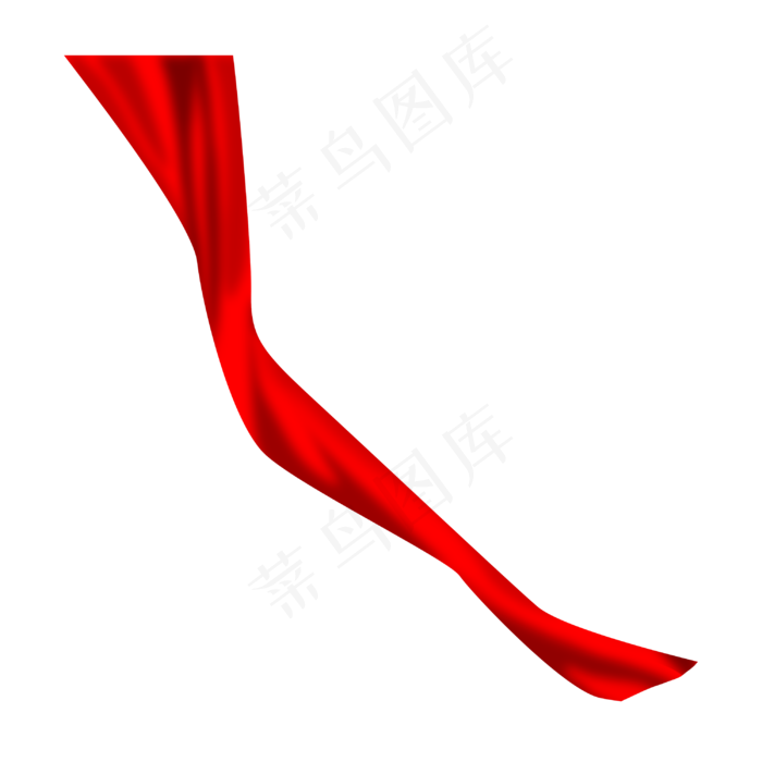手绘红色绸子插画