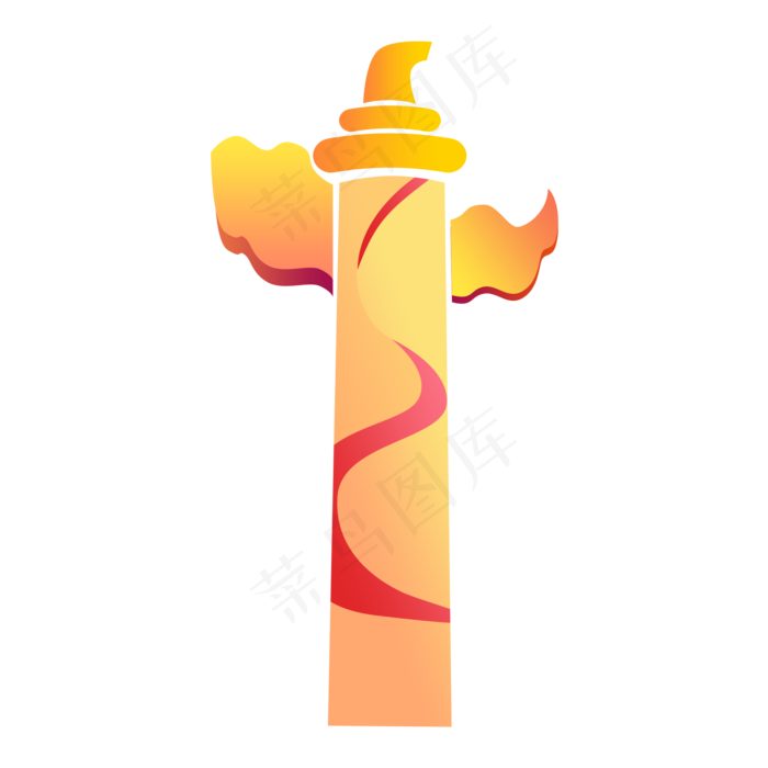 扁平手绘风华表丝绸(2000X2000(DPI:300))psd模版下载