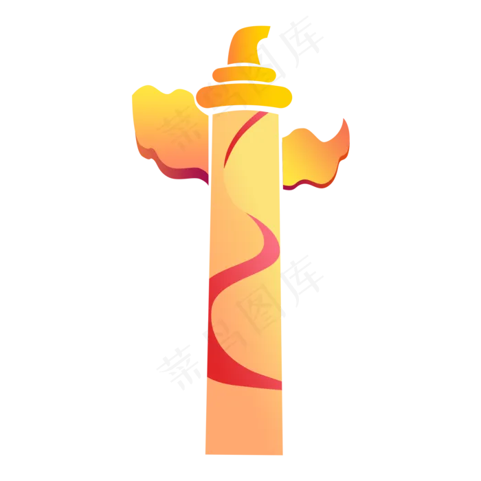 扁平手绘风华表丝绸(2000X2000(DPI:300))psd模版下载