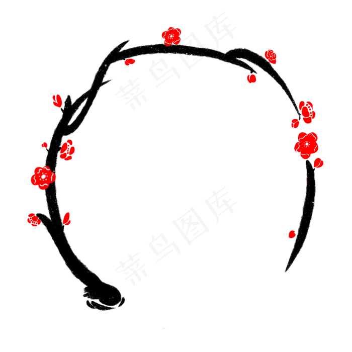 卡通免扣红色花朵(2000X2000(DPI:300))psd模版下载