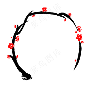 卡通免扣红色花朵
