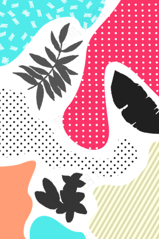 孟菲斯印花底纹波点装饰,免抠元素