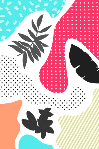 孟菲斯印花底纹波点装饰,免抠元素