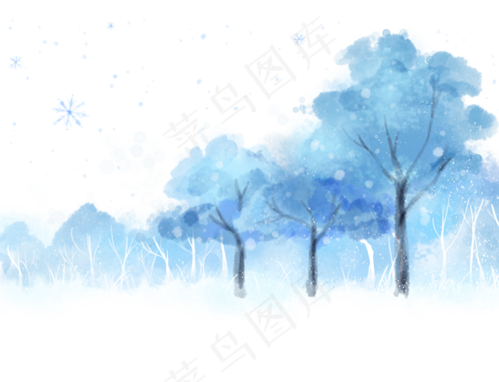 冬季树雪景,免抠元素