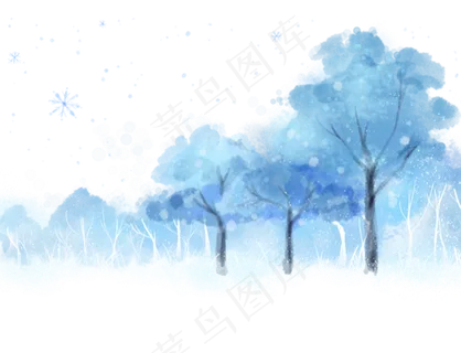 冬季树雪景,免抠元素