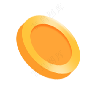 一个金色的钱币免抠图