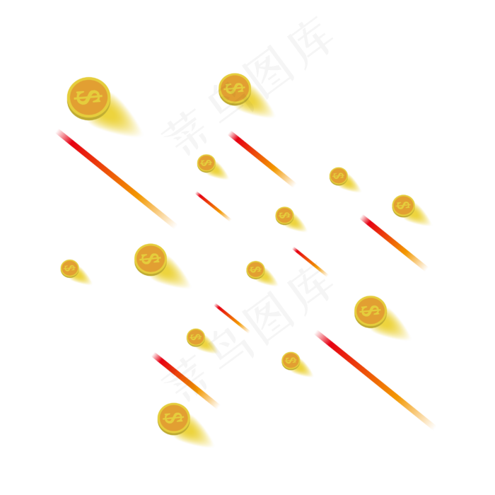 金融矢量金币漂浮,免抠元素(2953*2953px 300 dpi )ai矢量模版下载