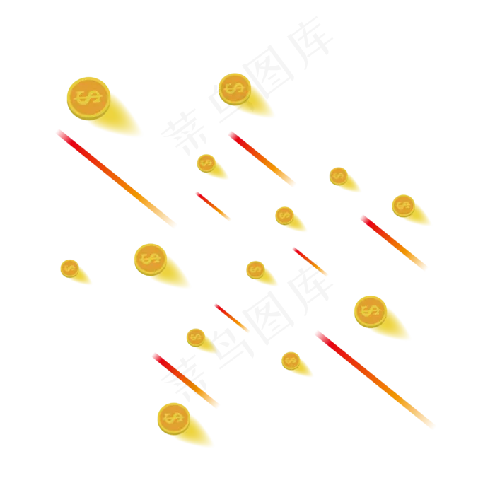 金融矢量金币漂浮,免抠元素(2953*2953px 300 dpi )ai矢量模版下载