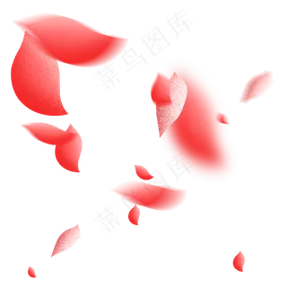 红色漂浮玫瑰花瓣活动电商