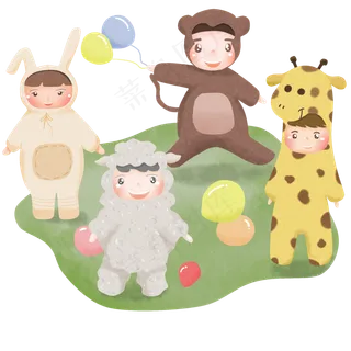 卡通可爱清新六一儿童节png图