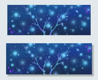 圣诞节彩色文艺鹿角banner