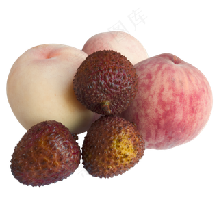 夏季水果组合水蜜桃荔枝