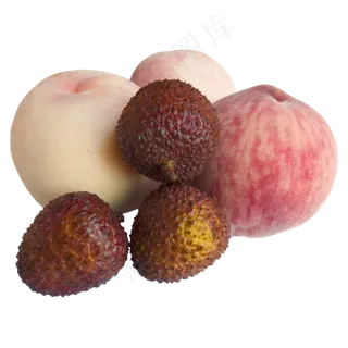 夏季水果组合水蜜桃荔枝