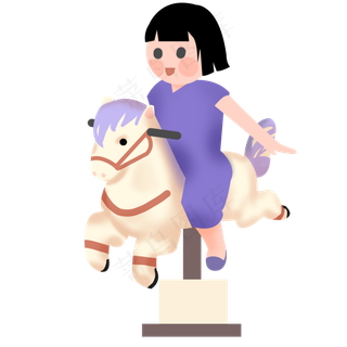 儿童节木马女孩