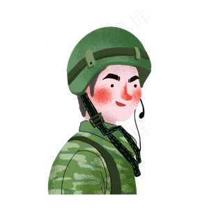 八一建军节手绘军人
