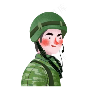 八一建军节手绘军人