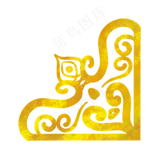 金色欧式角花免抠图