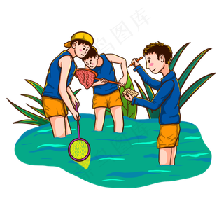 手绘户外研学场景