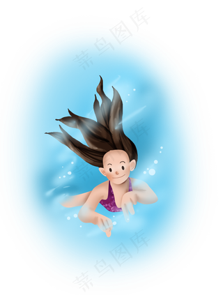 暑假夏日夏季潜水女孩