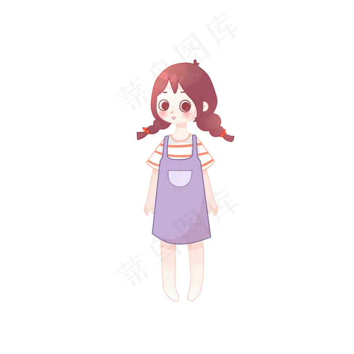 儿童节卡通女孩素材(2000X2000(DPI:300))psd模版下载