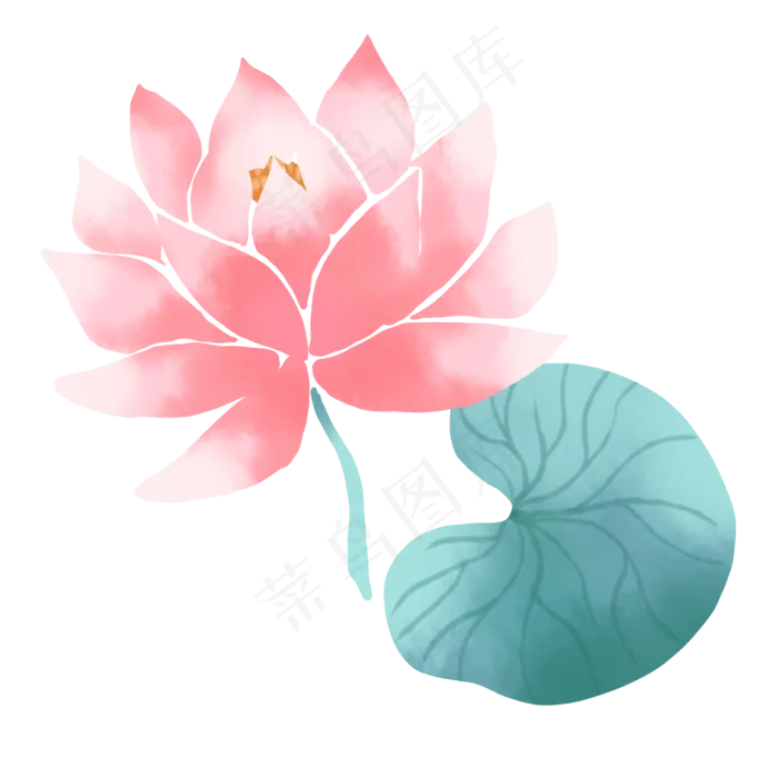 水墨画荷叶荷花集合(2000X2000(DPI:300))psd模版下载