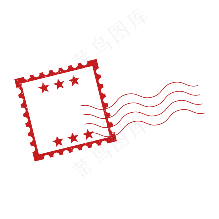 红色邮戳印章(2000*2000px 300 dpi )ai矢量模版下载
