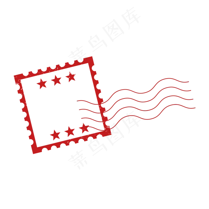 红色邮戳印章(2000*2000px 300 dpi )ai矢量模版下载