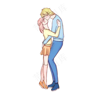 手绘卡通情侣插画系列