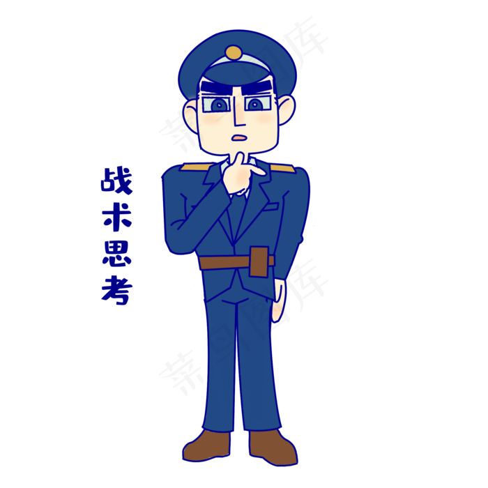 军人战术思考表情