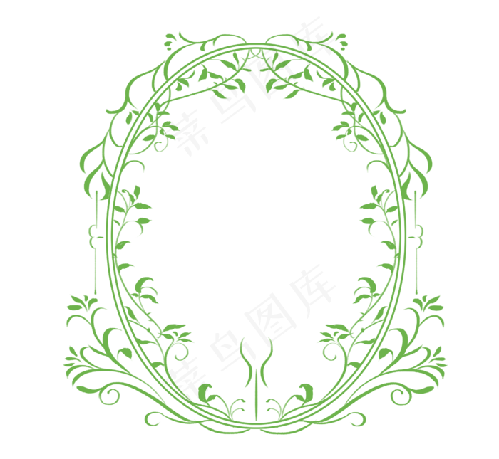 绿色植物边框复杂花纹