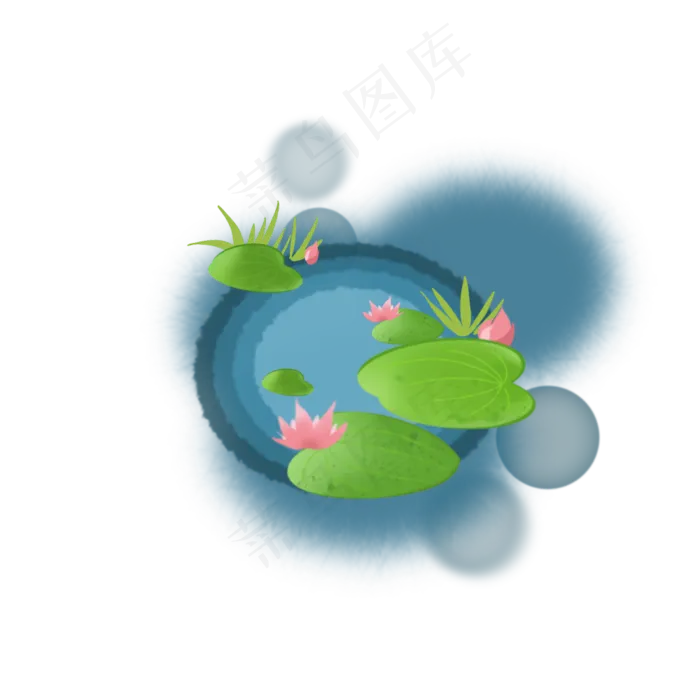 夏天粉色荷花池塘(1000X1000(DPI:300))psd模版下载
