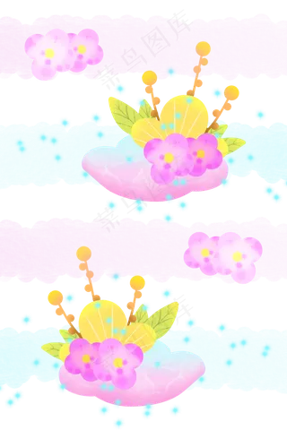 春天水彩花朵